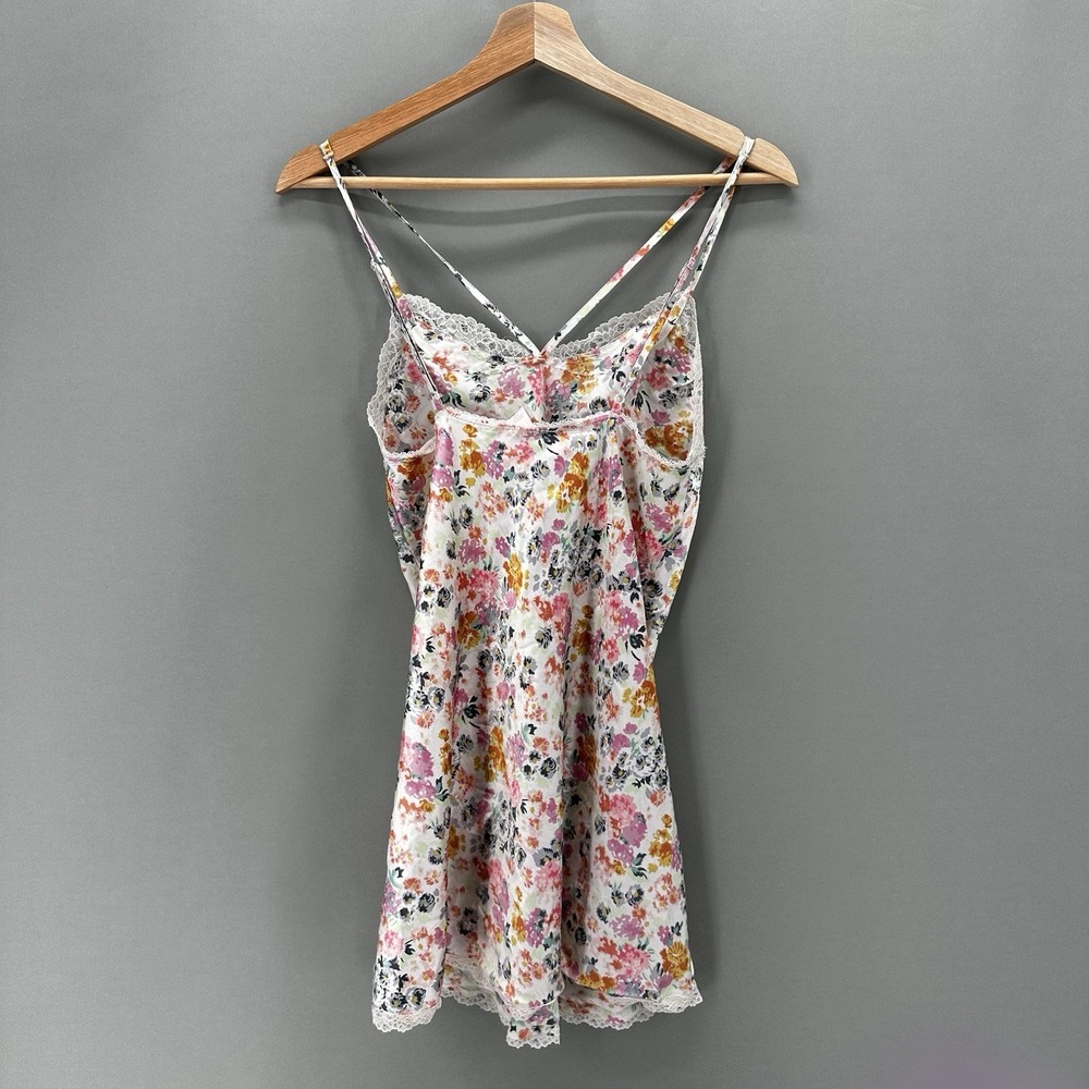 Victorias Secret Floral Cami Mini Slip Dress Lace‎ Womens S Chemise Y2K Babydoll - Picture 4 of 10